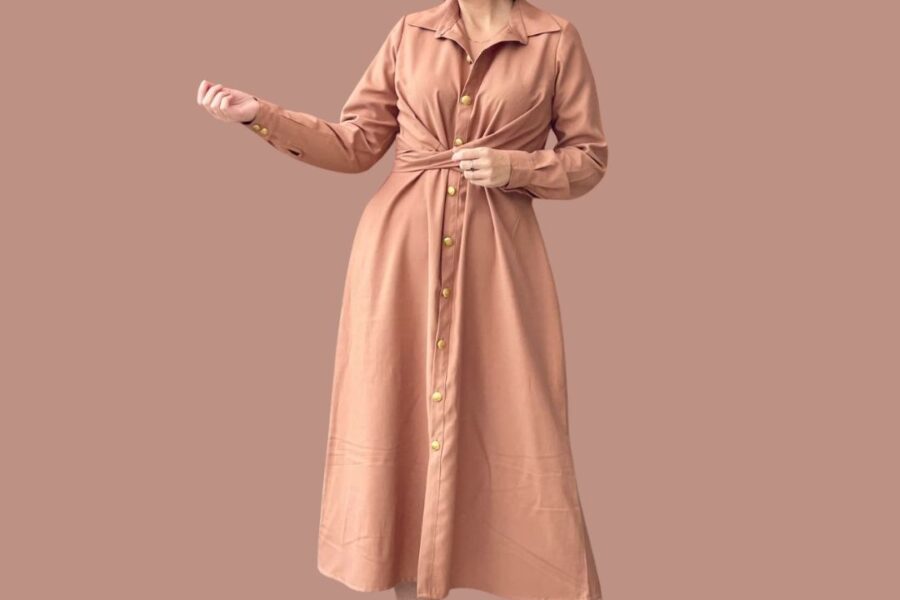 Chemise Midi com Ajuste na Cintura