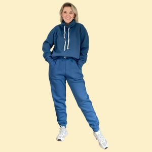Calça e blusa de moletom feminino adulto