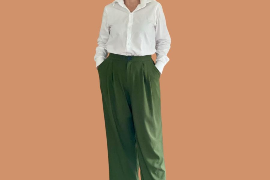 Calça Pantalona Elástico nas Costas